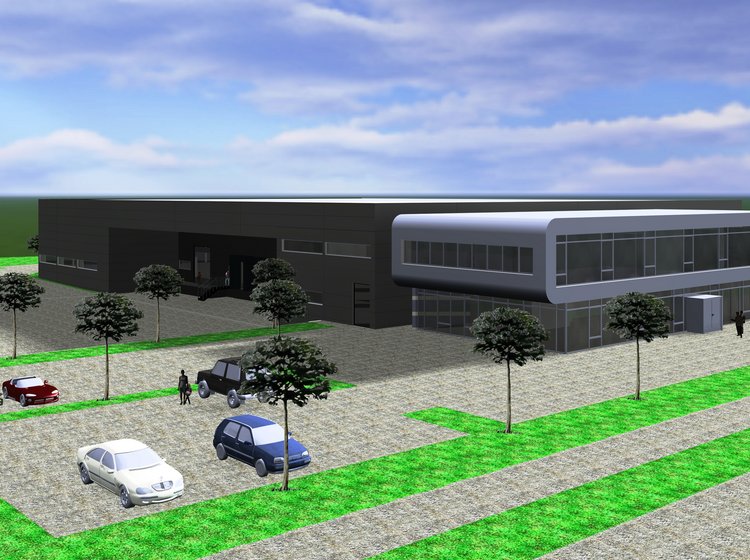 3D Entwurf des Keckeisen Firmengebäudes in Memmingen